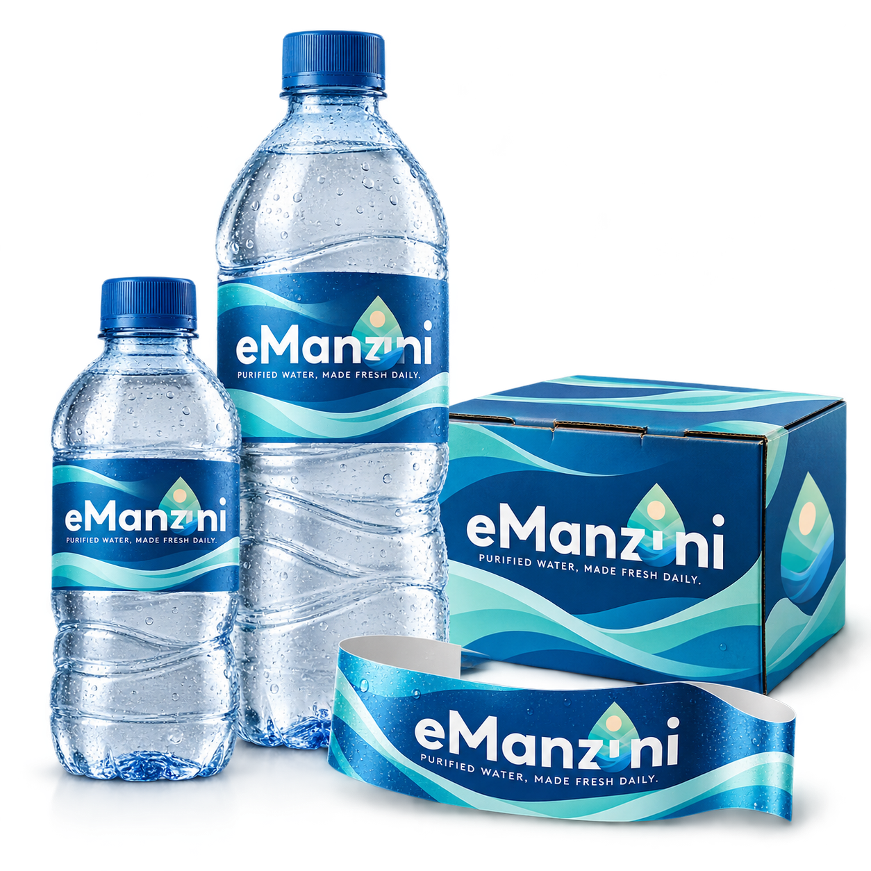 eManzini: Bottle labels and box packaging.